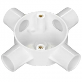 20mm White PVC Conduit 4 Way Box